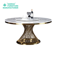 SK-YHZ-K003 usine vente en gros de nouveau modèle de tables à gâteaux rondes en acier inoxydable doré pour événements de mariage