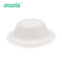 Bol à salade jetable Oasis 12oz biodégradable et écologique, personnalisable avec logo, résistant au réfrigérateur, pour le camping – en bagasse de papier, étanche