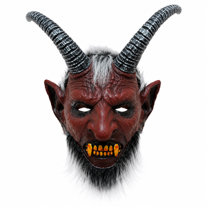 Máscara de Látex Realista de <span class=keywords><strong>Demonio</strong></span> con <span class=keywords><strong>Cuernos</strong></span>, para Cabeza Completa, Divertida, Temática, para Halloween, Fiestas de Terror, Cosplay, Disfraz de Casa Embrujada, para Mayores de 18 Años - Product Image 1