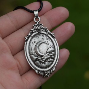 Vintage Unique Wizard Mountain Sunrise Moonset Moon Phase Collar Regalo de fiesta para mujeres que aman los temas místicos y celestiales - Product Image 3