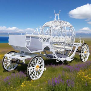 Carrozas de Caballos con Forma de Calabaza al por Mayor, Carruaje Real de Cenicienta para Princesas, para Eventos de Boda - Product Image 3
