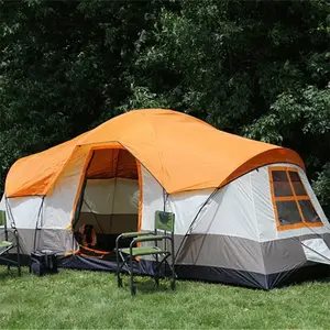 Tenda Fiberglass Tahan Air Santai Lapisan Ganda Santai Luar Ruangan Tenda Keluarga Kamping