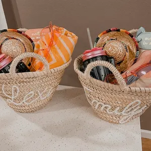 2023 Trendy Small Woven Basket Natural Tote Bags Rattan Straw Baby Kids Rattan House Bag