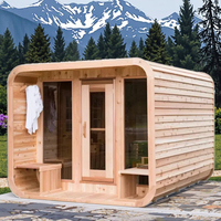 Cèdre électrique russe 6 personnes cabine de sauna extérieur élégant confortable design extérieur personnel salle de sauna de qualité