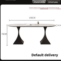 Table à manger en ardoise de style français vintage, minimaliste, luxe léger, style Wabi-Sabi, simple, rectangulaire, avec structure en acier au carbone, pour restaurant