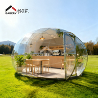 Dôme de tente igloo de luxe 3m x 3m |   Conception géodésique transparente comme du cristal |   Polycarbonate imperméable quatre saisons pour hôtels et glamping