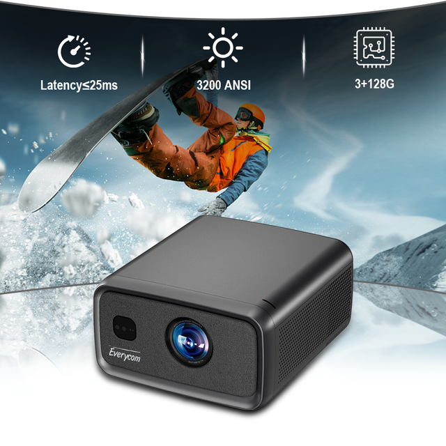 3000 CVIA Smart Projector 4k Android 15 Everycom Cubelite Ultra Proyector 4k Video Projector LED Beamer LCD 1080P 4k Projector