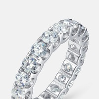 Bague Éternité en Moissanite VVS 4mm, en Argent Sterling 925, Alliance de Mariage Inoxydable, Empilable, Cadeau pour Femme, Fête, Anniversaire