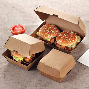 Scatola di hamburger di pollo per imballaggio patatine fritte in carta usa e getta in carta pollo fritto scatole per imballaggio cibo in carta Kraft personalizzate - Product Image 4
