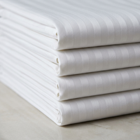 Tissu Jacquard Dobby 100% Coton, Largeur 280 cm, 300TC, Rayures Satinées de 1 cm pour Draps d'Hôtel, Housse de Couette