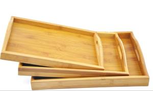 2022 تنافسية فارغة فندق مخصص مقبض الخيزران صينية تقديم خشبية - Product Image 5