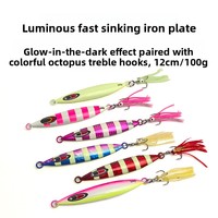 Leurre Artificiel Luya en Plaque de Fer, Type Os de Poisson Inversé, Haute Luminosité Longue Durée pour la Pêche en Mer