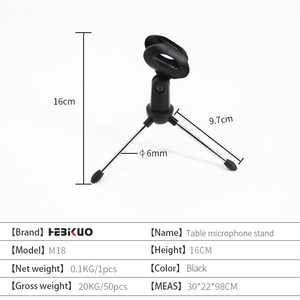 Soporte de micrófono de escritorio portátil y ligero M18 Soporte de micrófono de mano de metal sólido para podcasts/cursos en línea - Product Image 2