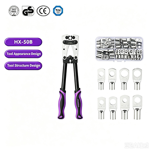 HX-50B คีมย้ำสายไฟ, คีมย้ำสายไฟ, คีมย้ำสายไฟแบบเปลือย, YO เครื่องมือย้ำสายไฟทองแดง-อลูมิเนียม 6-50 มม.² - Product Image 2