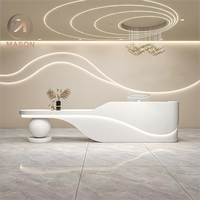 Bureau de réception de style moderne pour salon de beauté, barbier, société médicale, studio de yoga ou réception, table de bar laquée