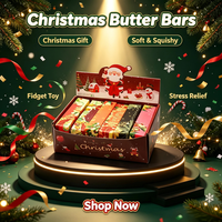 Nouveau Jouet Squishy de Noël en forme de bâton de beurre, extensible, collant, à texture tactile, à récupération lente, anti-stress, jouet à presser