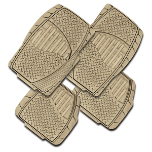 Tapis de sol de voiture en PVC, antidérapant, universel, ensemble complet de 4 pièces, épaisseur 2 mm, toutes saisons, rose/<span class=keywords><strong>noir</strong></span>/gris/<span class=keywords><strong>marron</strong></span> - Product Image 1