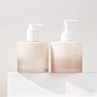 Flacon pompe en verre à épaule plate et base lourde de 300 ml pour après-shampoing, shampoing, savon pour les mains, gel douche, lotion