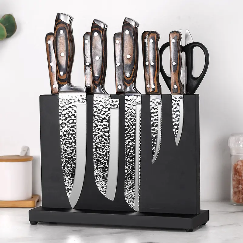 New style Solid wood double-sided vertical magnetic knife carrier Kitchen multi-functional storage knife