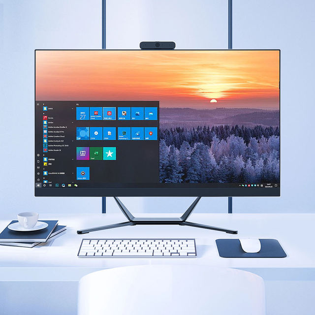 2025 Brand Black 21.5 all in one pc Full HD Screen aio desktop computer  OEM bulk wholesale all in one pc manufacturer