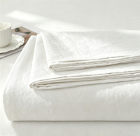 Ensemble de literie 3 pièces en microfibre brossée douce et durable, drap plat uni, taies d'oreiller, lavable en machine, pour la maison