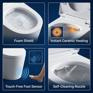 <span class=keywords><strong>Inodoro</strong></span> Inteligente Electrónico Moderno para Baño, <span class=keywords><strong>Inodoro</strong></span> Inteligente Montado en la <span class=keywords><strong>Pared</strong></span>, <span class=keywords><strong>Inodoro</strong></span> Automático con Bidé <span class=keywords><strong>de</strong></span> Cerámica Colgado en la <span class=keywords><strong>Pared</strong></span> - Product Image 2