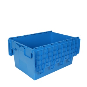Scatole di Stoccaggio Pieghevoli in PP, Contenitori Durevoli e Riciclabili in Polipropilene, Impilabili e Annidabili, Nere/Gialle con Coperchio a Scatto - Product Image 3