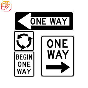 Ensemble de panneaux de signalisation de circulation unidirectionnelle conformes à la MUTCD - Panneaux réfléchissants unidirectionnels/à rondins pour les routes américaines - Product Image 1