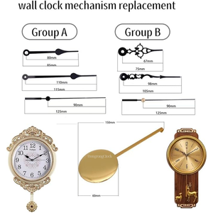 Mouvement d'horloge à pendule avec <span class=keywords><strong>carillon</strong></span> et boîte à musique, kit de mouvement d'horloge de haute qualité, adapté aux horloges murales DIY, compatible avec les cadrans de 250 mm - Product Image 3
