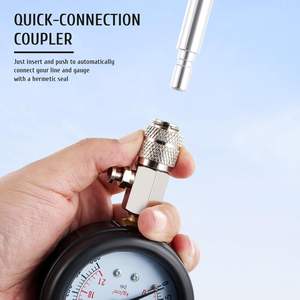 Probador de compresión de motor de 8 piezas, manómetro de cilindro de motor <span class=keywords><strong>automotriz</strong></span> para motor de gasolina y Gas - Product Image 4