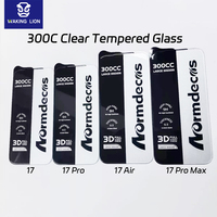 Protection d'écran transparente en verre trempé 3D intégral sans bordure, grand arc 300C avec colle épaisse pour iPhone 17 11