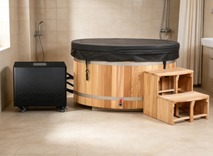 อ่างแช่น้ำเย็นรูปวงรี HELIUS Luxury Oval Red Cedar พร้อมเครื่องทำความเย็น 1 แรงม้า สำหรับใช้ภายในและภายนอกอาคาร - Product Image 2