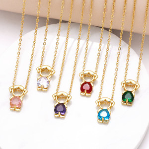 Nuova Collana con Ciondolo per Ragazze - Catena a Osso con Chiusura a Cuore in Zirconio Placcato Rame - Alla Moda e Versatile - Product Image 1