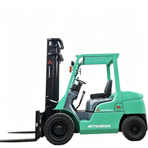 Chariot élévateur diesel Mitsubishi d'occasion 3,5 tonnes, mât à trois sections, déplaceur latéral hydraulique, pneus pleins pour extérieur - Japon disponible à prix avantageux - Product Image 1