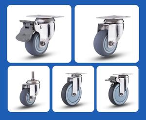 125mm Gummi rad rolle 5 Zoll Edelstahl gabel <span class=keywords><strong>TPR</strong></span> Rad rolle mit Bremse - Product Image 4