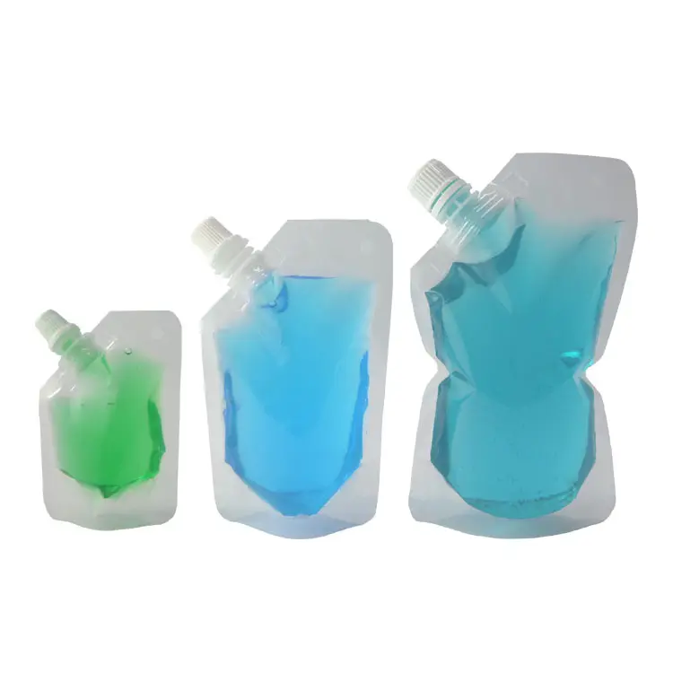 Có thể tái chế nhựa trong suốt Lá 200ml 250ml 500ml đứng lên nước trái cây Spout Pouch