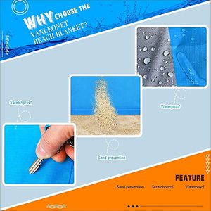 Manta de Playa Plegable, Ligera y Portátil, de Lujo, Fácil de Transportar, Impermeable, Resistente a la Arena, Extra Grande, para Picnic - Product Image 4