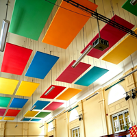 Dalles de plafond acoustiques en fibre de verre, panneaux d'absorption acoustique 1200x600mm, épaisseur personnalisée, projets commerciaux et résidentiels