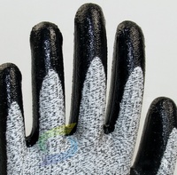 Gants de travail anti-coupure de niveau 5, grande adhérence, norme EN388 4544, 13G HPPE, revêtement en mousse de nitrile noir, micro-mousse.