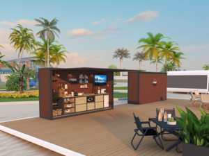 Préassemblé Smart Outdoor Kitchen Pod Mobile Induction Cooktop Station Énergie <span class=keywords><strong>solaire</strong></span> pour Villa RV/Camping Stockage parfait - Product Image 2