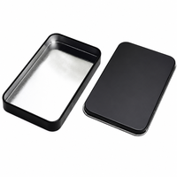 Boîte en métal argenté personnalisée avec logo pour cartes-cadeaux, bonbons, emballages cosmétiques, petite boîte rectangulaire à charnière avec moule existant