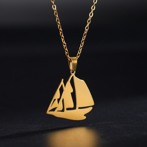 Marin voilier en acier inoxydable collier marin <span class=keywords><strong>Viking</strong></span> bateau Pirate pendentif mode aventure bijoux cadeaux pour les femmes - Product Image 5