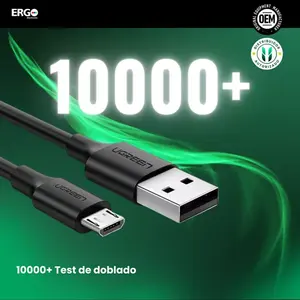 Cable de Datos Ugreen de 2 Metros USB-A a Micro-USB 2.0, Cable de Carga y Sincronización de Cobre Puro para Dispositivos Android, Carga Rápida de 18W 2A, PVC - Product Image 6
