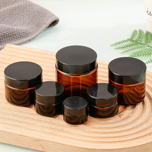 Wholesale Brown Cream Opaque Glass Cosmetic Packaging <b>Bottle</b> with Pump Sprayer Face & Eye Cream Sample <b>Bottles</b> 5-100g Capacity - Product Image 1