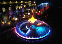 Fuentes de Agua Musicales Multimediales Personalizadas, Fuentes Flotantes para Lagos Exteriores, Espectáculo de Agua con Iluminación