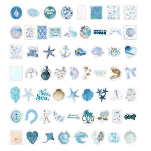 Paquete <span class=keywords><strong>de</strong></span> Pegatinas Promocionales con Temática del Océano Azul, Calcomanías Impermeables <span class=keywords><strong>de</strong></span> <span class=keywords><strong>Vida</strong></span> Marina Azul para Decoración <span class=keywords><strong>de</strong></span> Computadoras Portátiles, Álbumes <span class=keywords><strong>de</strong></span> Recortes y Botellas <span class=keywords><strong>de</strong></span> Agua - Product Image 5