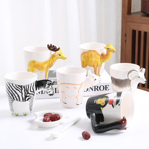 แก้วกาแฟเซรามิครูปสัตว์ 3 มิติ น่ารัก แบบ OEM ODM ใหม่ พร้อมโลโก้สั่งทำ แก้วนมชาเพ้นท์ลายด้วยมือ ของขวัญ แก้วกาแฟลายเสือ - Product Image 5