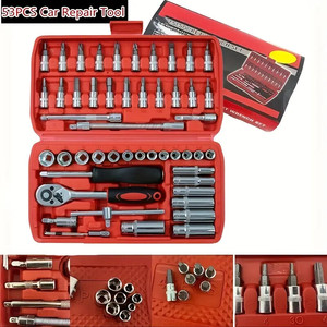 53 Uds. Kit de brocas de llave Allen maestra llave hexagonal para herramienta de enchufe de trinquete Sae Metric Set-001 - Product Image 6