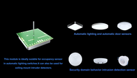 PDLUX PD-V3 Capteur de mouvement micro-ondes à 360 degrés pour plafond, contrôle de la lumière, capteur de position, directement de l'usine