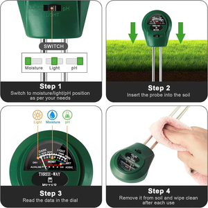 เครื่องวัดความชื้นในดิน3 in 1สำหรับ2025ทำสวนดอกไม้และพืชทดสอบค่าความเป็นด่างความชื้นและแสง - Product Image 3